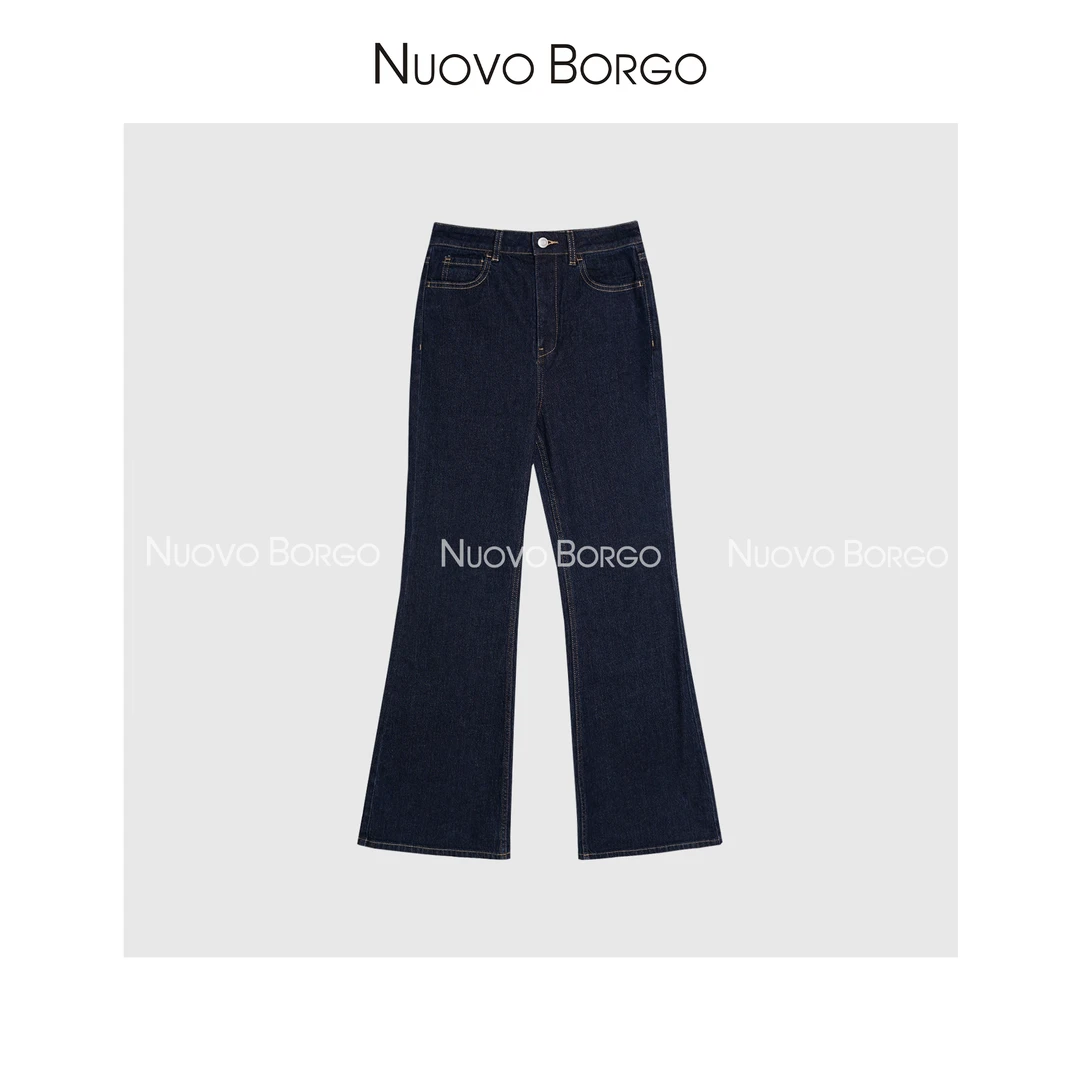 Nuovo Borgo进口面料遮肉收胯显瘦大长腿微喇牛仔裤女士T62/1746