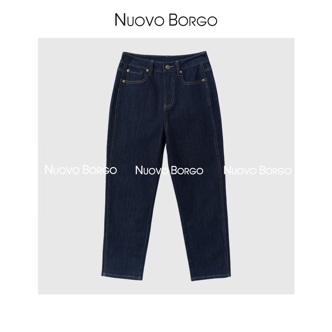 Nuovo Borgo 显瘦显腿直烟管裤水洗休闲小直筒牛仔裤女 K143/0012