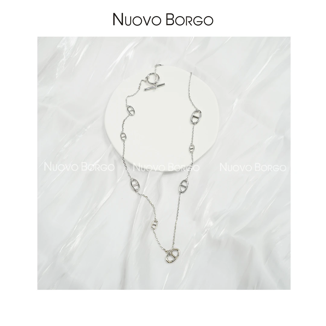 铜合金吊坠 铜合金 猪鼻子项链OT扣毛衣链可调节长短 Y61/0073-1