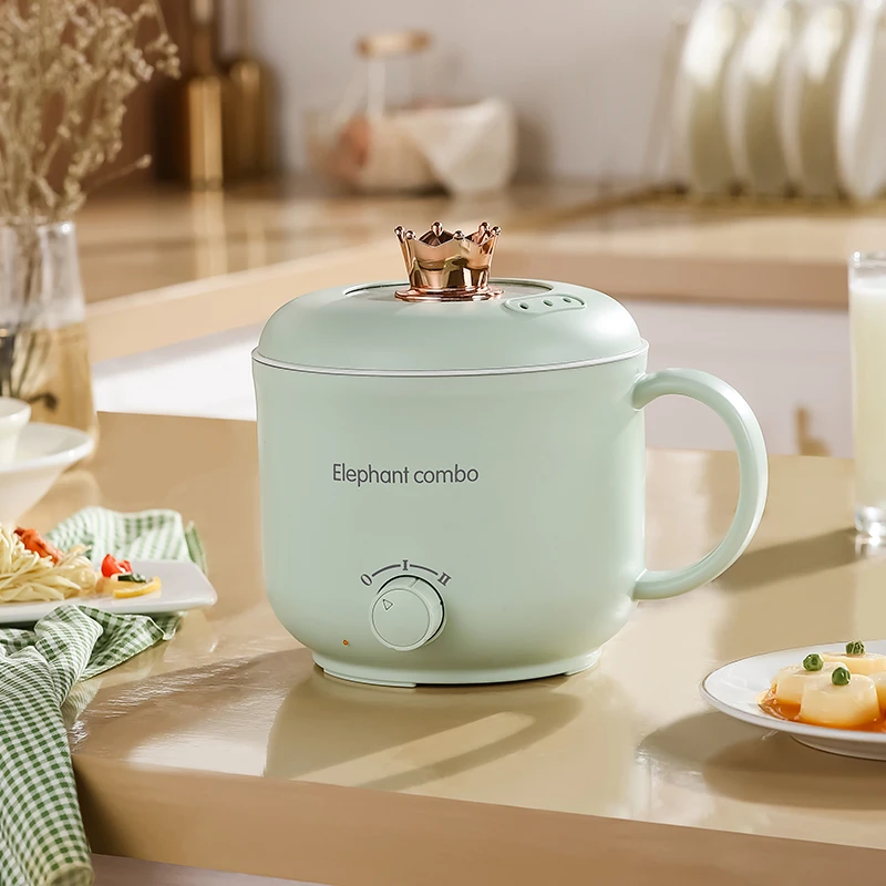 【厂家直营】多功能旋钮电煮锅2L迷你学生家用便捷办公室小电锅煮面