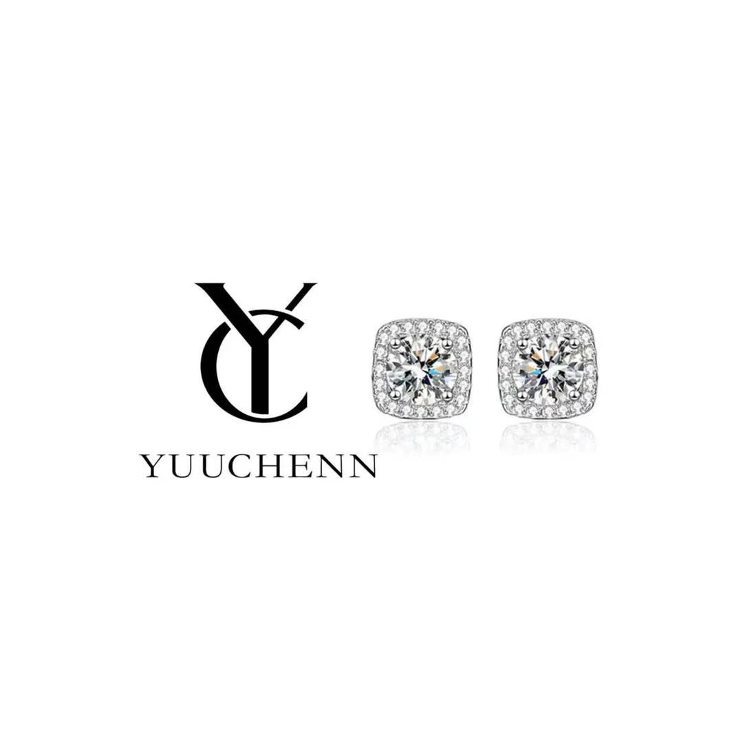 非金属莫桑石耳饰 YUUCHENN  “方糖公主”   925银气质女士耳钉