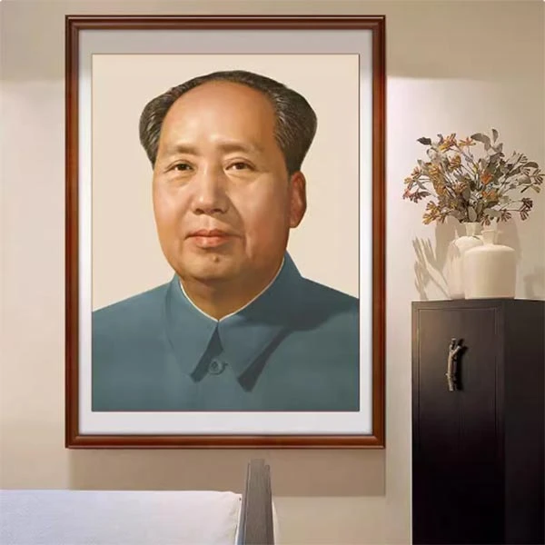 已绣好的纯手工十字绣成品毛主席伟人像红太阳新款挂画出售