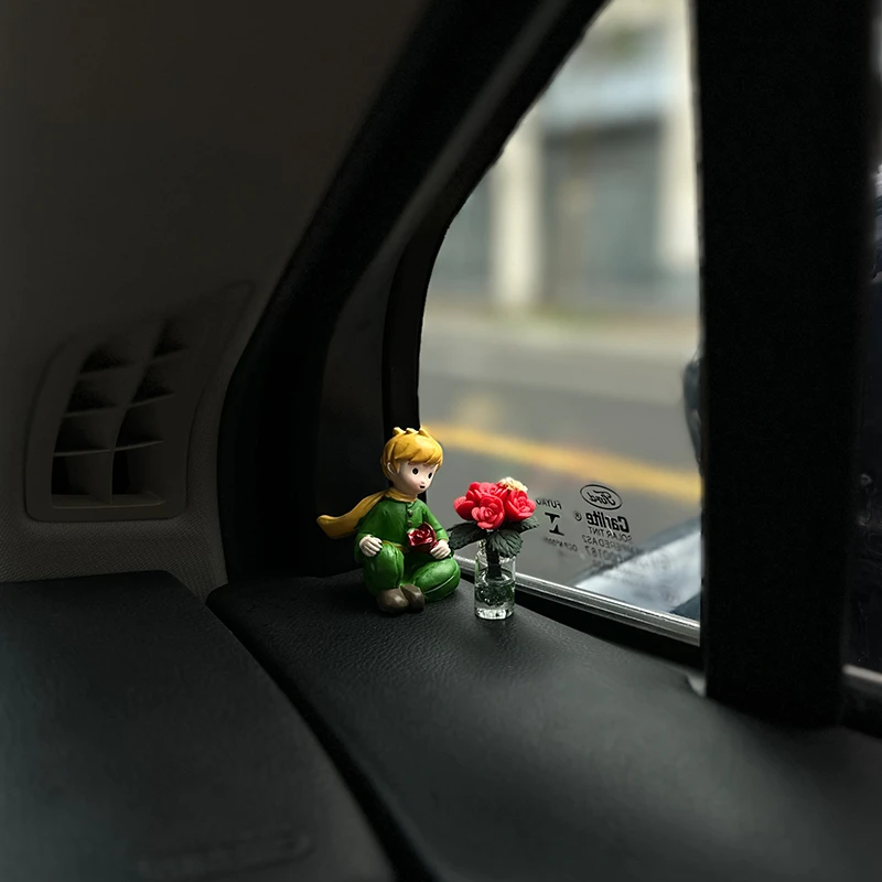 「王子の玫瑰」治愈女生车内饰品可爱卡通高级感挪车号码牌2025