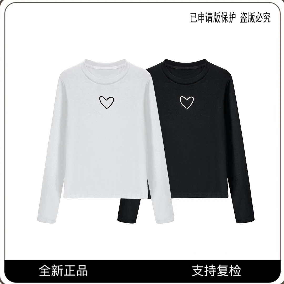 65812#CSIN轻奢时尚宽松长袖T恤衫2025秋冬显瘦休闲潮流个性上衣