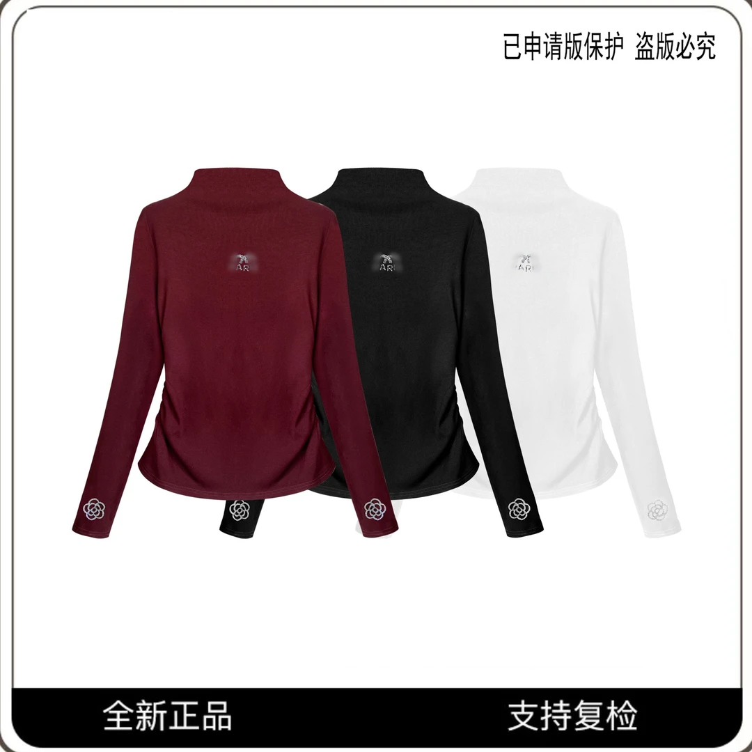 63992#CSIN轻奢时尚透气百搭修身T恤2024秋冬显瘦半高领休闲上衣