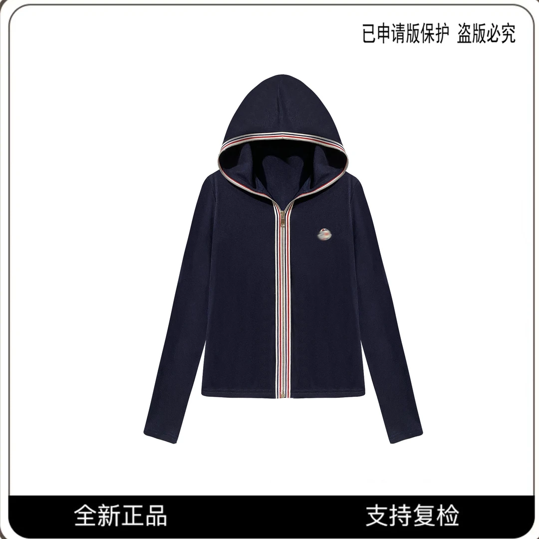 65635#高奢时尚百搭连帽拼接休闲卫衣外套2024秋冬显瘦长袖上衣潮