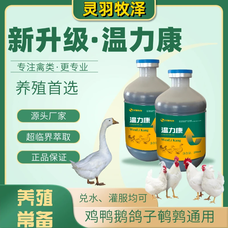 温力康鸡鸭鹅鸽子鹌鹑养殖饲料添加剂打蔫无精打采兑水使用