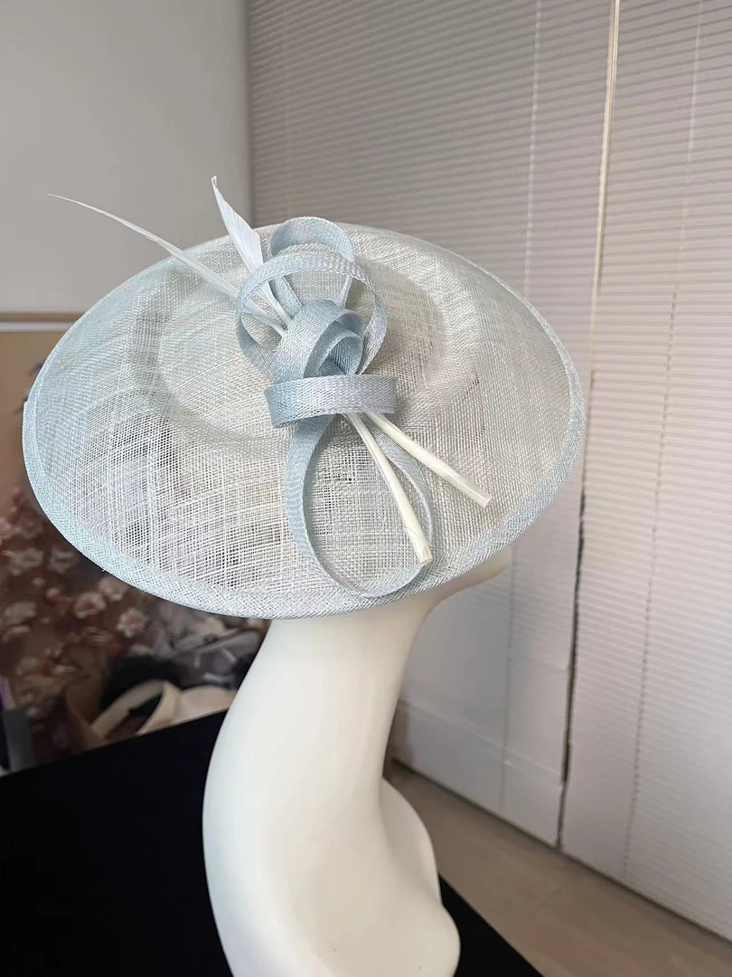 欧美风宴会晚装礼帽高奢金丝麻纱发饰