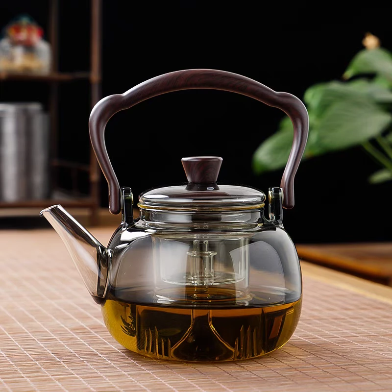 当代 璃欧高硼硅耐高温玻璃煮茶壶茶具提梁烧水泡茶壶家用煮茶器