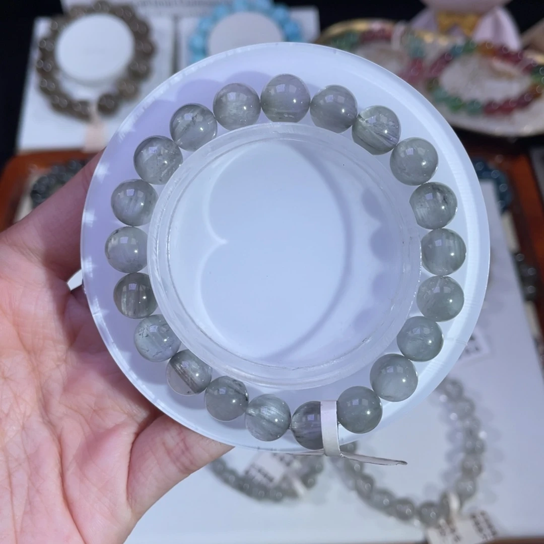 水晶手绳未镶嵌9蓝兔毛9+