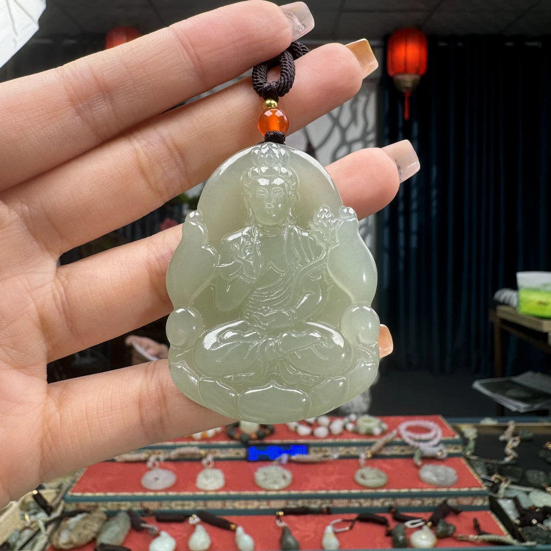 和田玉挂件守护牌大势至（马）