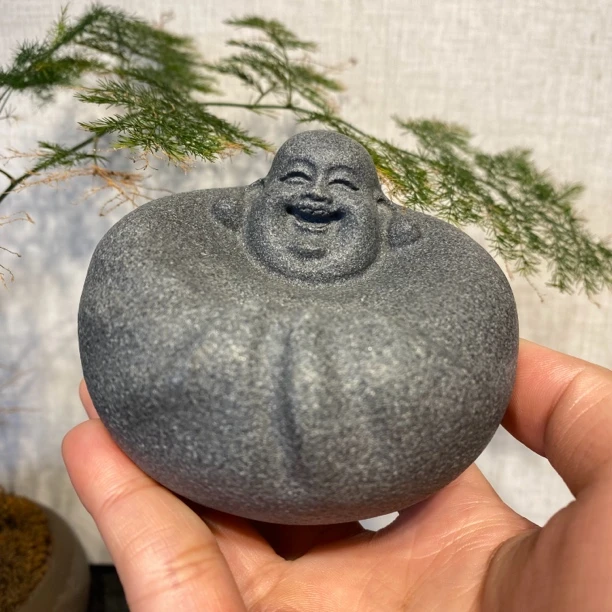 冰碛岩手工雕刻笑佛茶宠