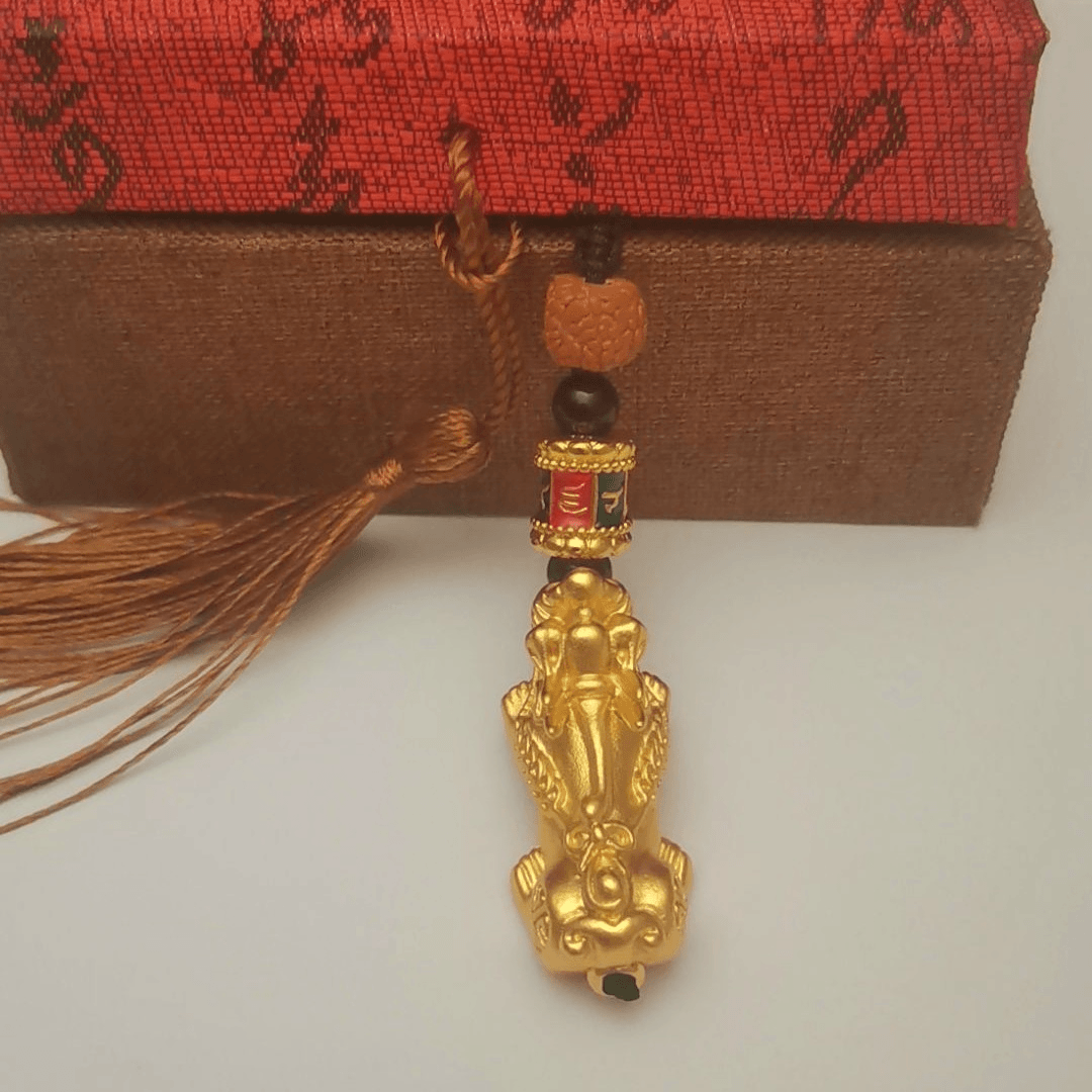 合金布艺吊坠 貔貅吊坠钥匙链手机链古法六字真言