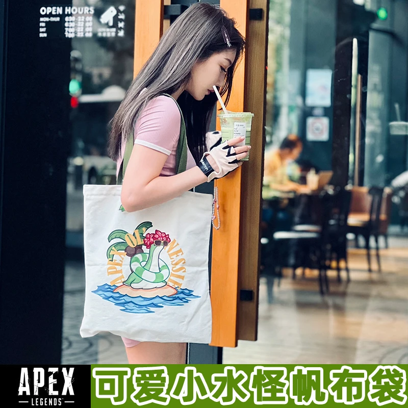 apex英雄周边小水怪帆布包学生上课通勤大容量小众上班手提帆布袋