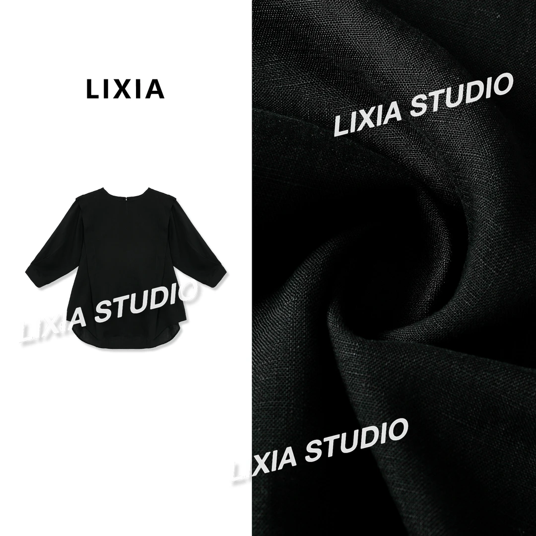 LIXIA【法式知性】潮流日系轻奢女设计感小众洋气上衣-5363