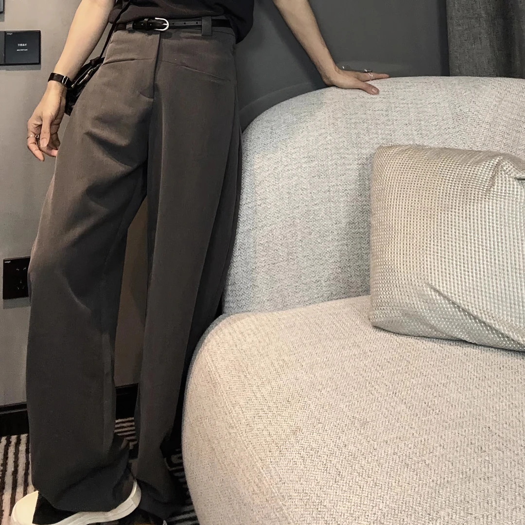 LIXIA【法国街头】设计师款自留私物潮品前兜褶皱休闲西裤-5809