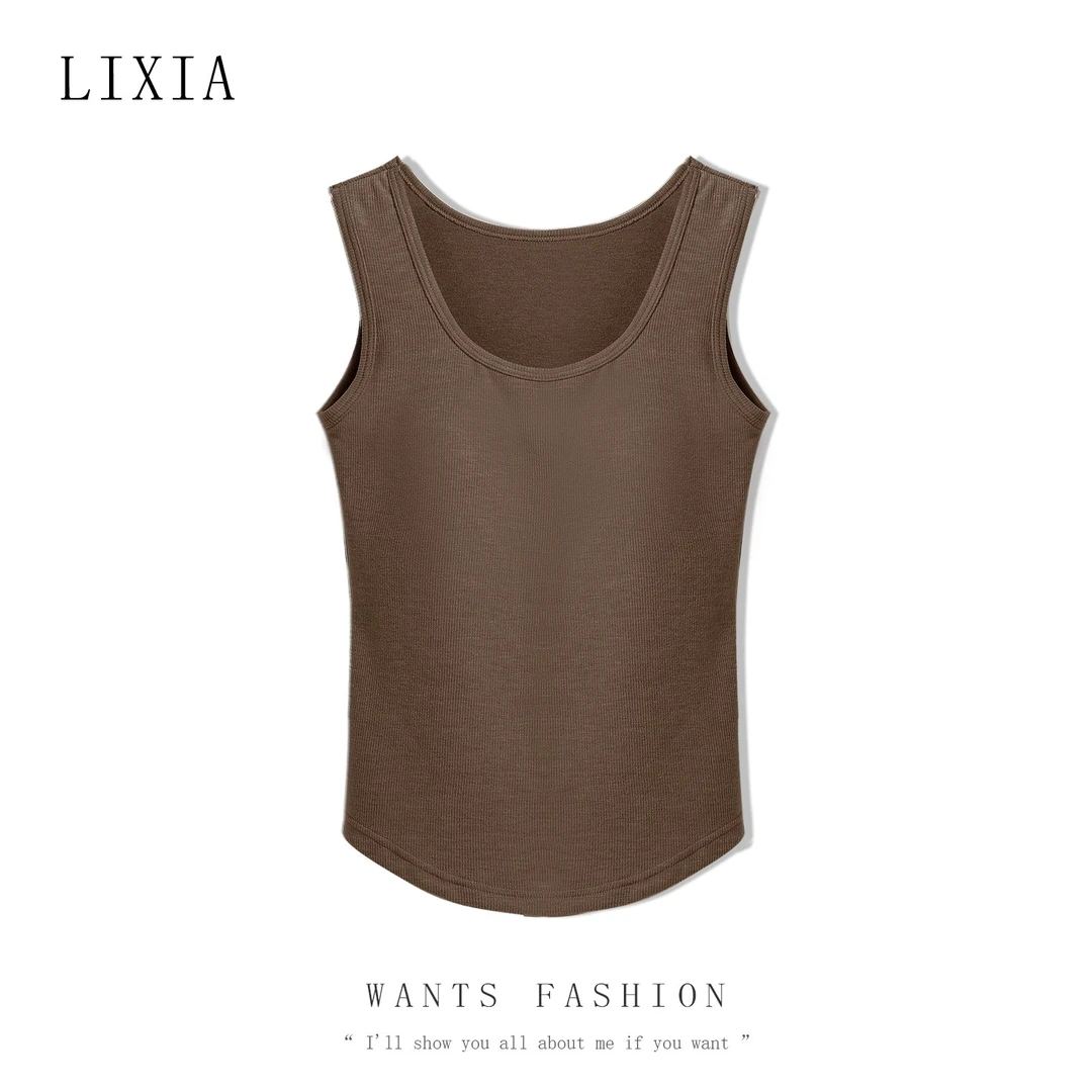 LIXIA【贴身好物】自制羊绒背心带胸垫秋冬内搭柔软亲肤2892