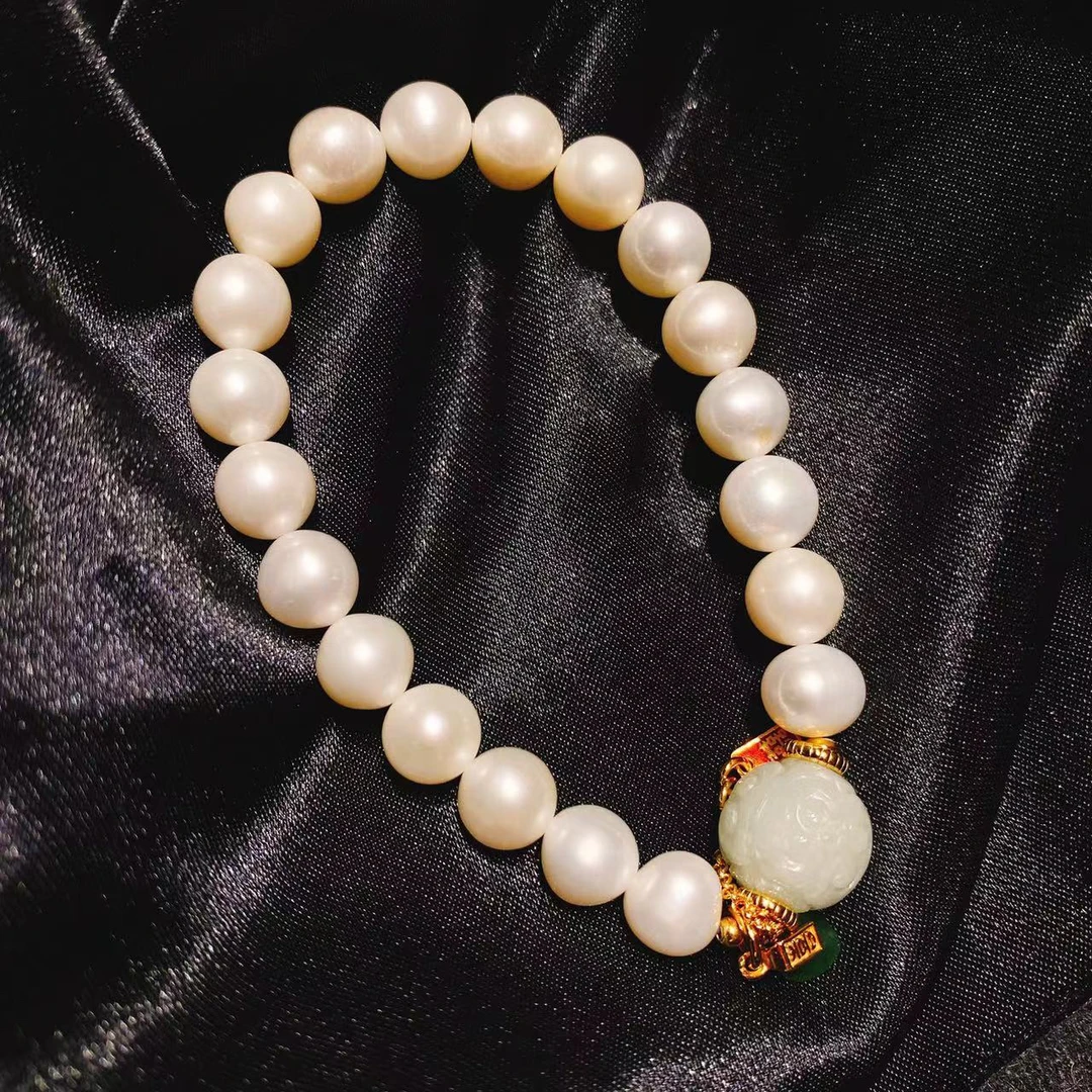 S925银天然淡水珍珠手串国风设计8188