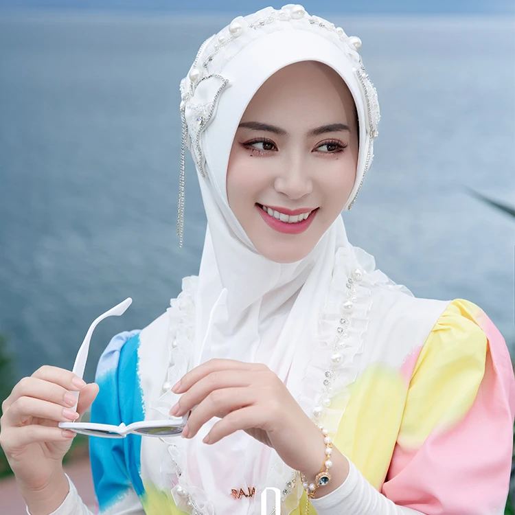 RAJA/热伽新款头巾安夏方便套头女士帽檐透气款百搭纱巾包邮