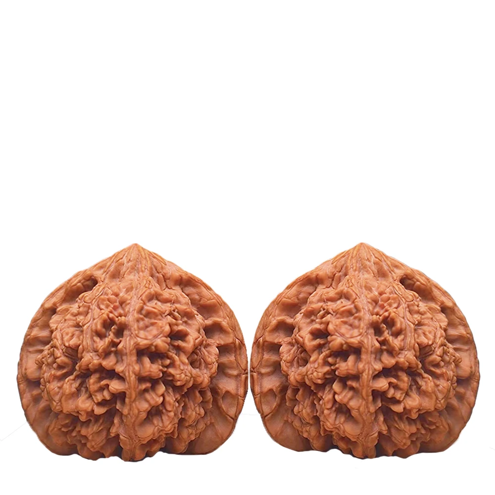 精品野生小众手玩盘玩麻核桃狮子头天然手把件文玩核桃一对