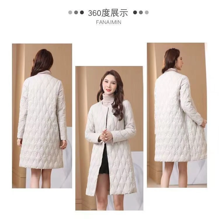 羽绒服内胆女配大衣修身轻薄2023年新款内搭长袖中长款内穿白鸭绒