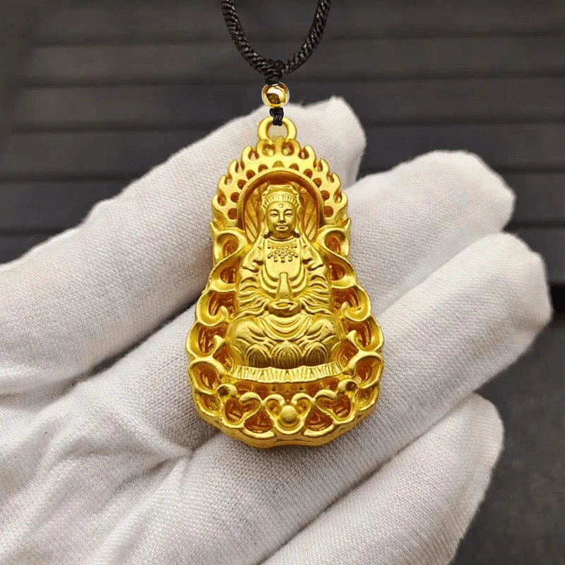 古法传承时尚百搭精美火焰观音吊坠项链