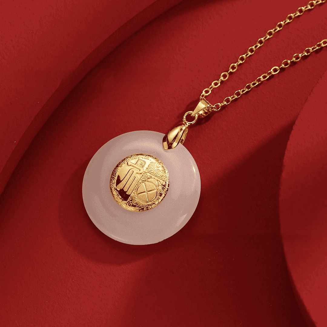 新中式平安扣吊坠福字项链百搭流行项链