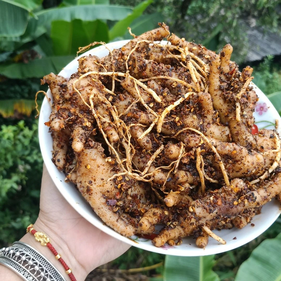 云南普洱特产西盟佤族佤味麻辣菜根鸡脚600克