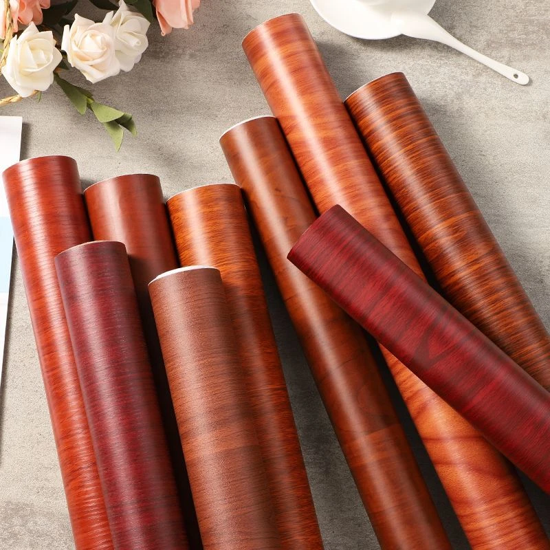 家具翻新贴膜衣柜贴门贴纸自粘桌面加厚木纹贴纸特厚防水防潮壁纸