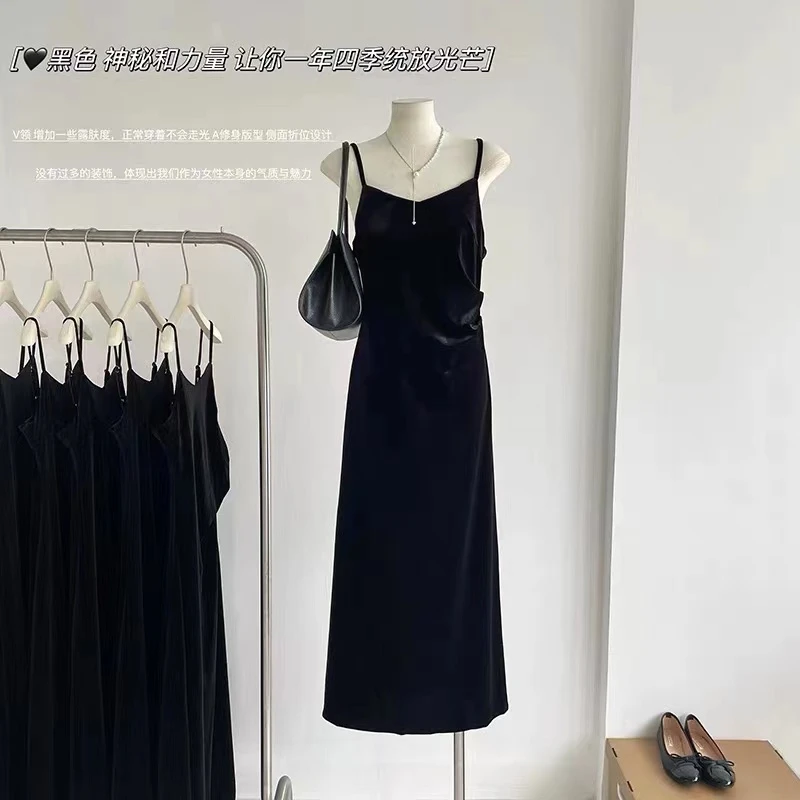 有品-1169-丝绒吊带裙