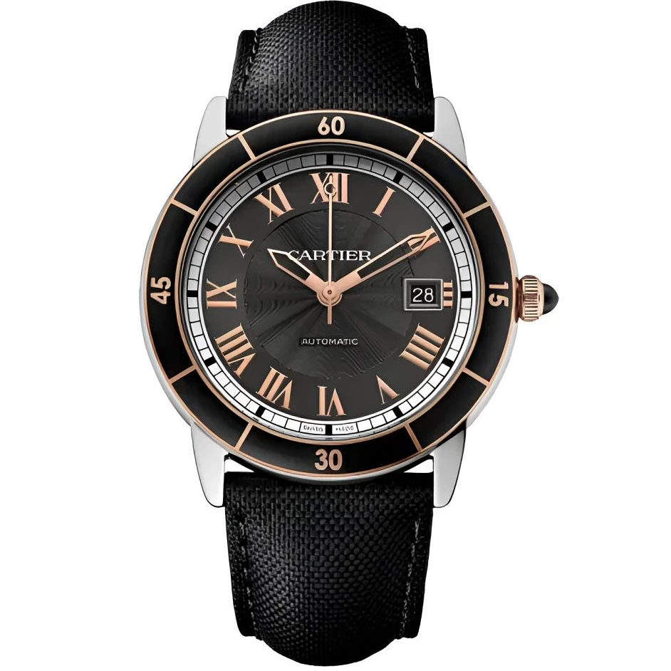 99新 Cartier/卡地亚 伦敦/W2RN0005/42mm玫瑰金黑盘机械男款腕表