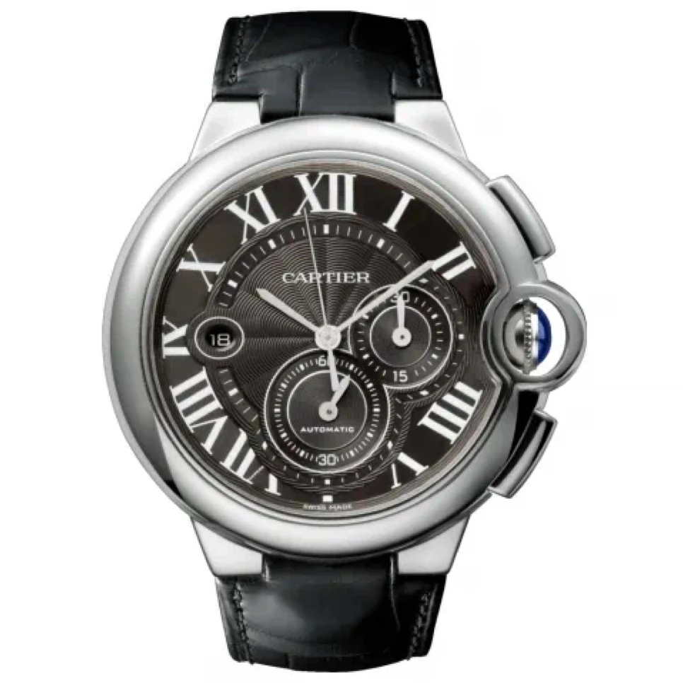 99新 Cartier/卡地亚 蓝气球计时黑盘/44mm/背透机械二手男款手表