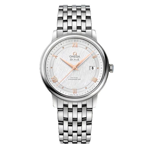 99新 Omega/欧米茄 碟飞424.10.40.20.02.002/40mm丝绸白盘金针表