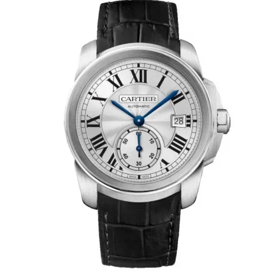 99新 Cartier/卡地亚 卡利博/WSCA0003/38mm白盘皮带自动机械男表