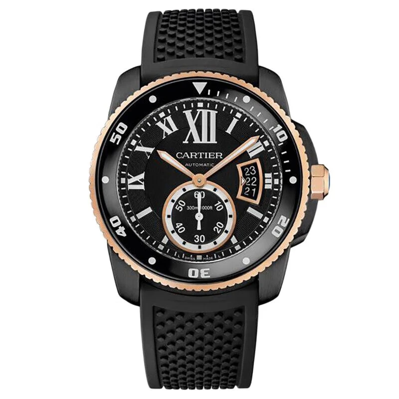 99新 Cartier/卡地亚 卡利博/W2CA0004/42MM间金黑ADLC碳镀层男表