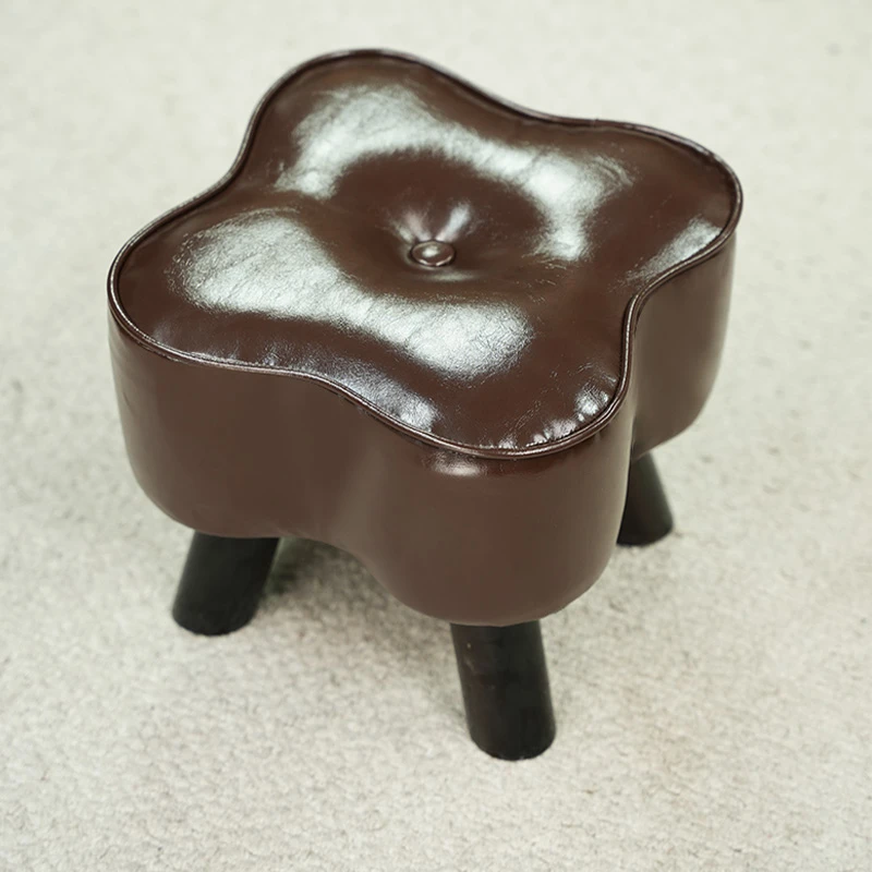 【四叶草软包小沙发】轻奢简约皮凳子时尚客厅家用松弛感创意小凳子