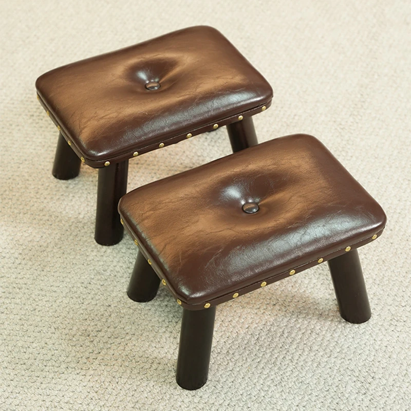 【棕色 ▪ 小板凳软包沙发 】【拍1单发2个小凳子】时尚家用客厅复古凳