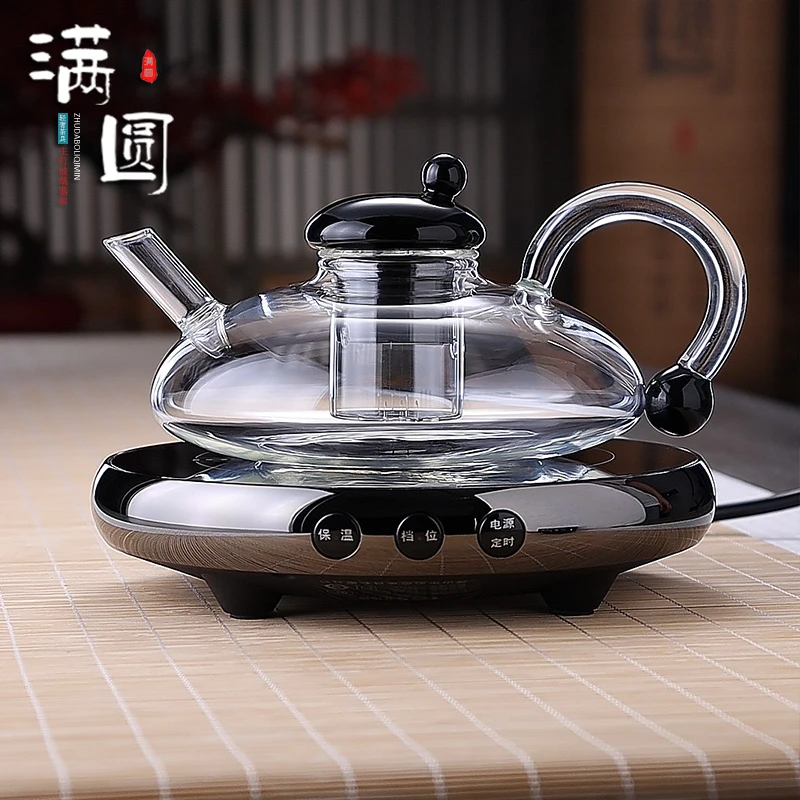 轻奢创意财鼠耐热透明色玻璃茶壶茶具电陶炉煮茶蒸茶壶泡煮水茶壶