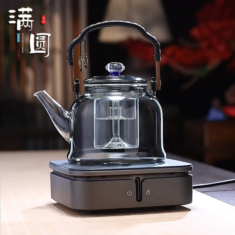 轻奢耐热玻璃吊坠提梁壶加厚煮水壶高档家用保温电陶炉两用煮茶壶