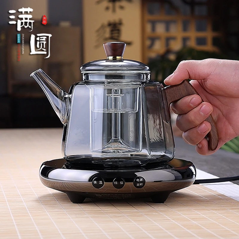 轻奢耐热侧把八宝壶加厚玻璃喷大容量家用高档电陶炉保温煮泡茶壶
