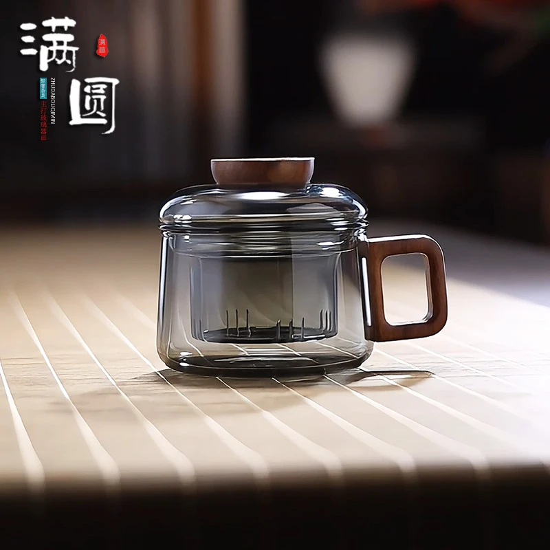 轻奢耐热手工玻璃墩墩杯办公杯高档家用防烫泡茶杯保温主人杯茶具