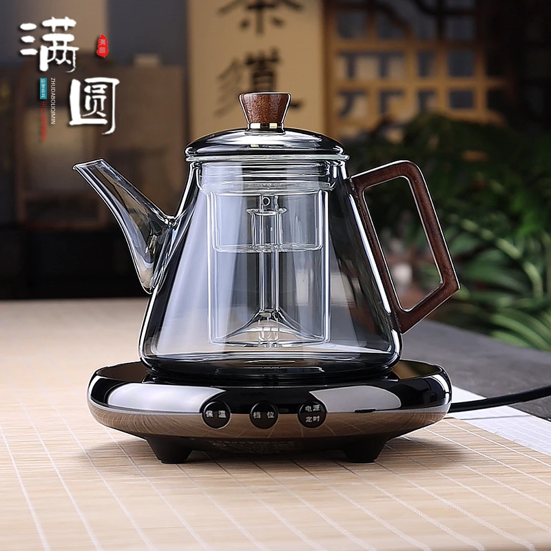 轻奢耐热玻璃创意侧把喷淋壶加厚茶壶高档电陶炉煮茶蒸茶壶泡茶壶
