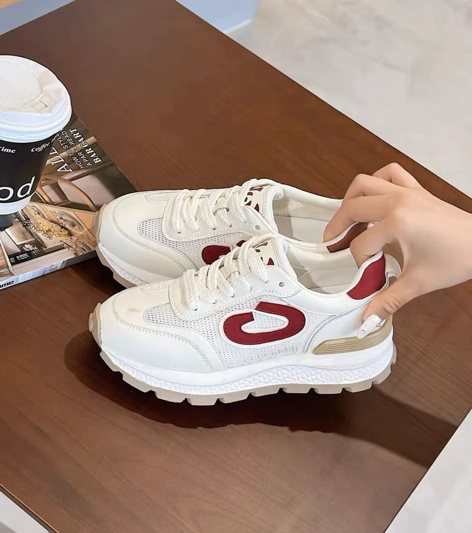 2024夏阿甘鞋女新款镂空网鞋透气单网真皮休闲运动鞋女77108
