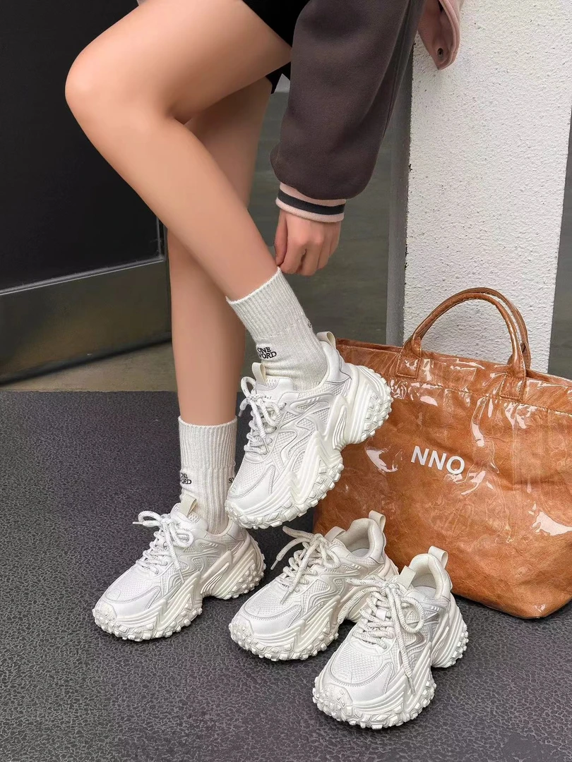 2024新款厚底菠萝榴莲底运动舒适增高百搭老爹鞋2808