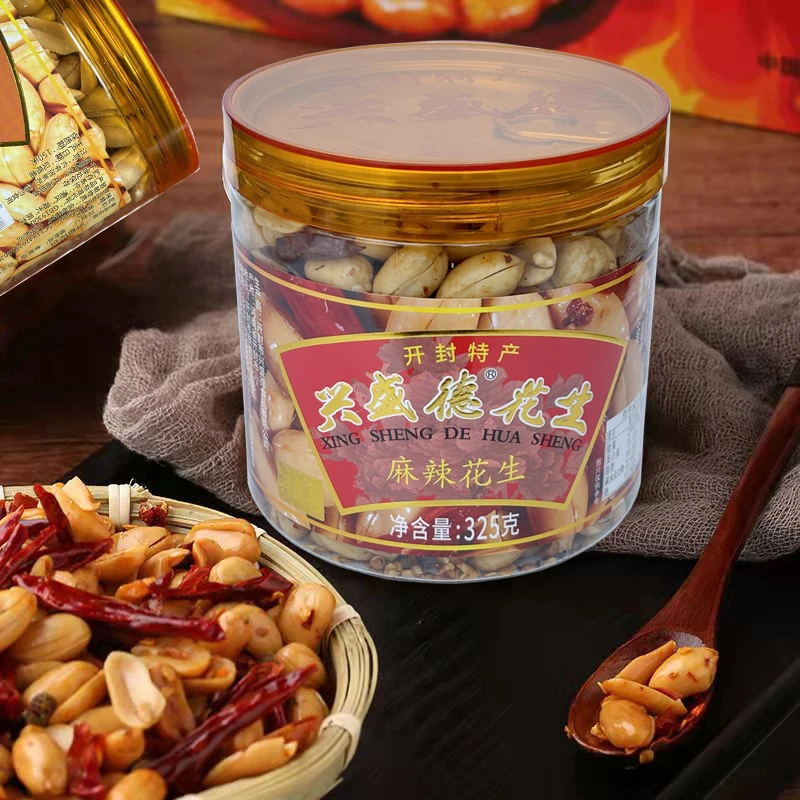 兴盛德麻辣花生礼盒五香花生藤椒花生休闲零食开封特产礼品325g