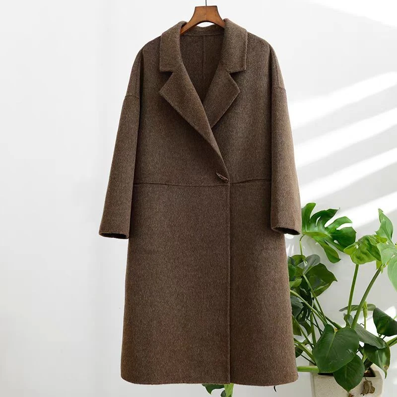 双面呢羊毛大衣通勤气质高档外套女 N7QJF3728