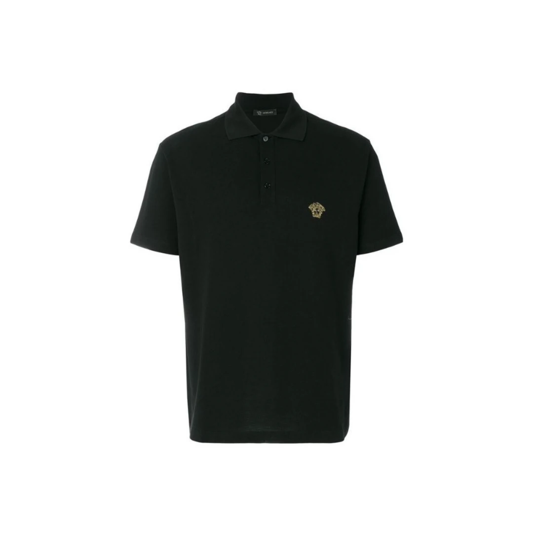 [大贸]Versace/范思哲 时尚经典美杜莎徽标logo刺绣Polo衫黑色