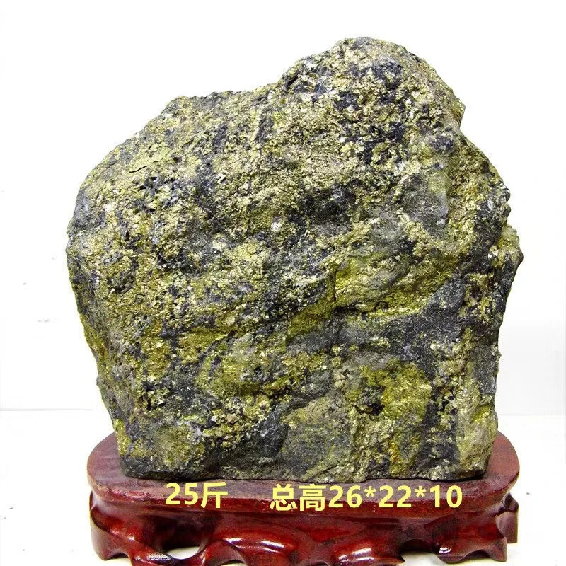 精品金黄色金线黄金石家居摆件