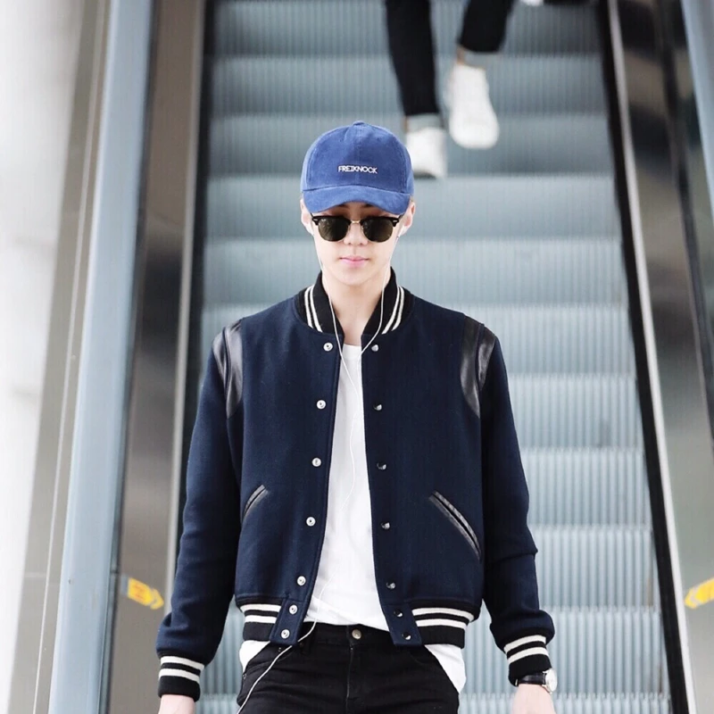 明星同款时尚秋季高端美利奴羊毛呢夹克潮男宽松羊皮黑棒球服外套