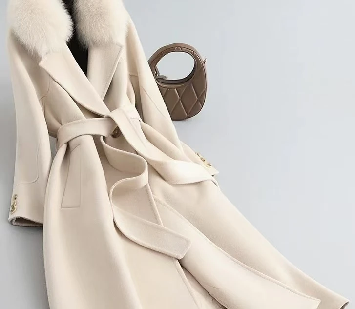 807冬季新款大衣女中长款外套2024秋冬加绒加厚保暖防寒呢子外套